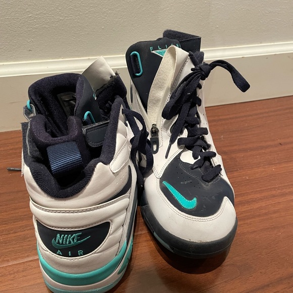 Nike flight. Size 11. White, blue, teal.  Super funky. - Picture 3 of 6